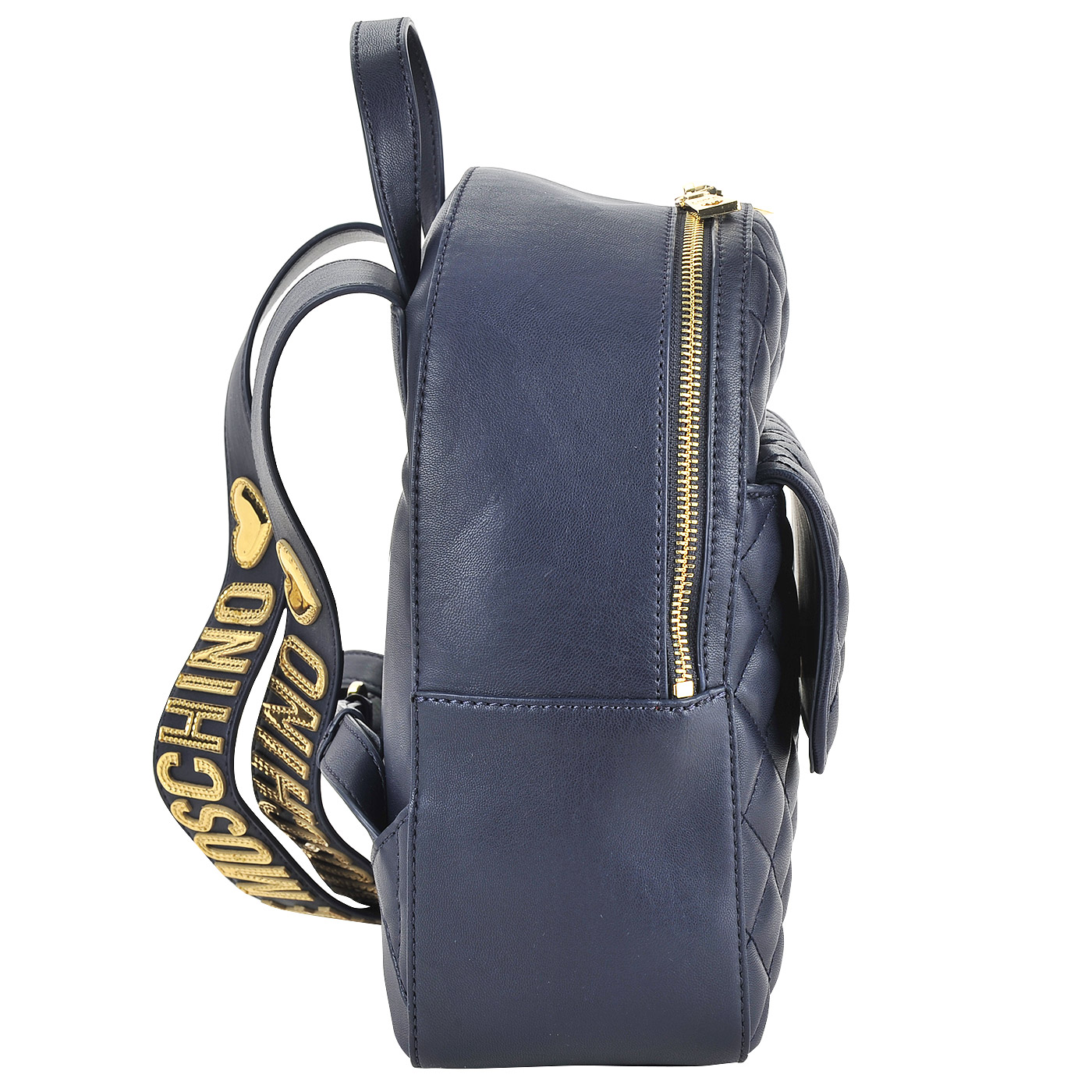 Женский стеганый рюкзак синего цвета Love Moschino Fashion Quilted