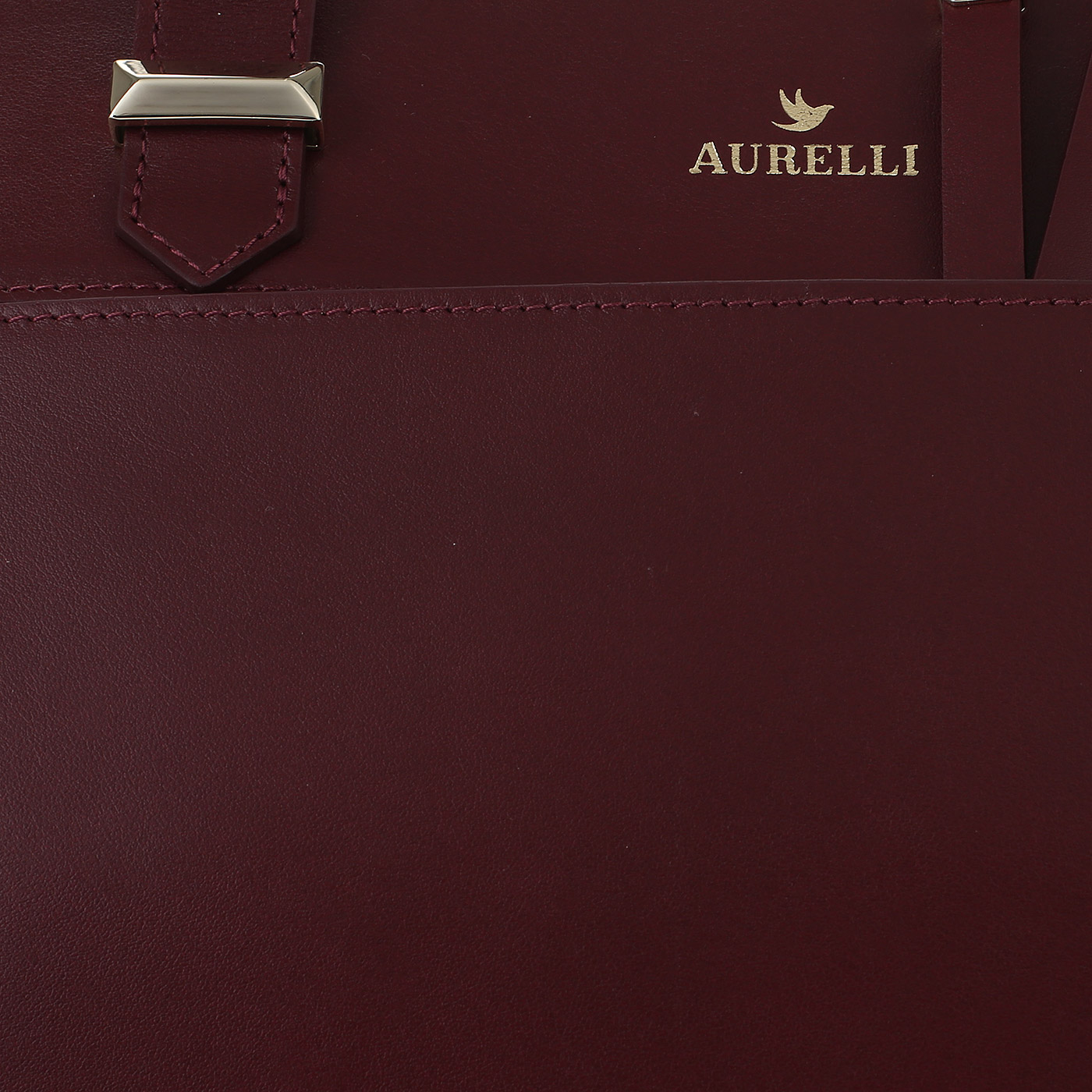 Бордовая сумка из гладкой кожи Aurelli 