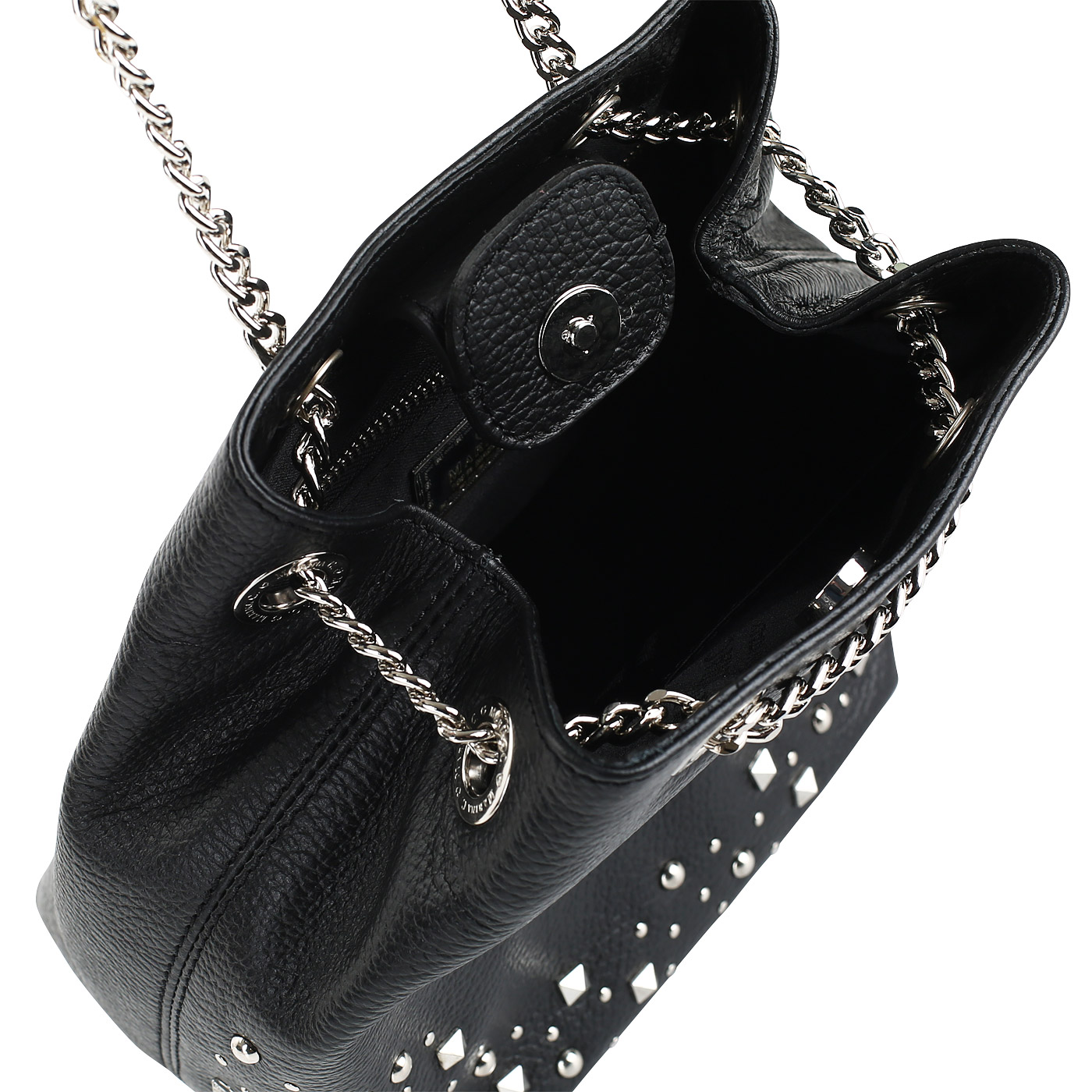 Черная сумочка-торба с декором Marina Creazioni 