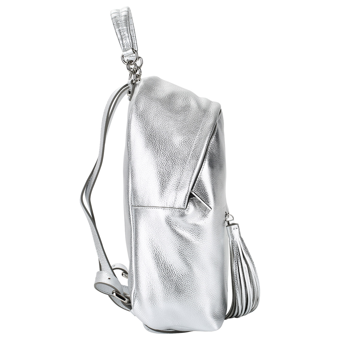 Женский рюкзак из серебристой кожи Coccinelle Leonie