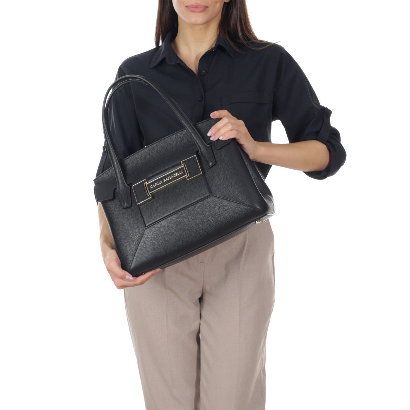 Кожаная сумка Carlo Salvatelli Marta gemma