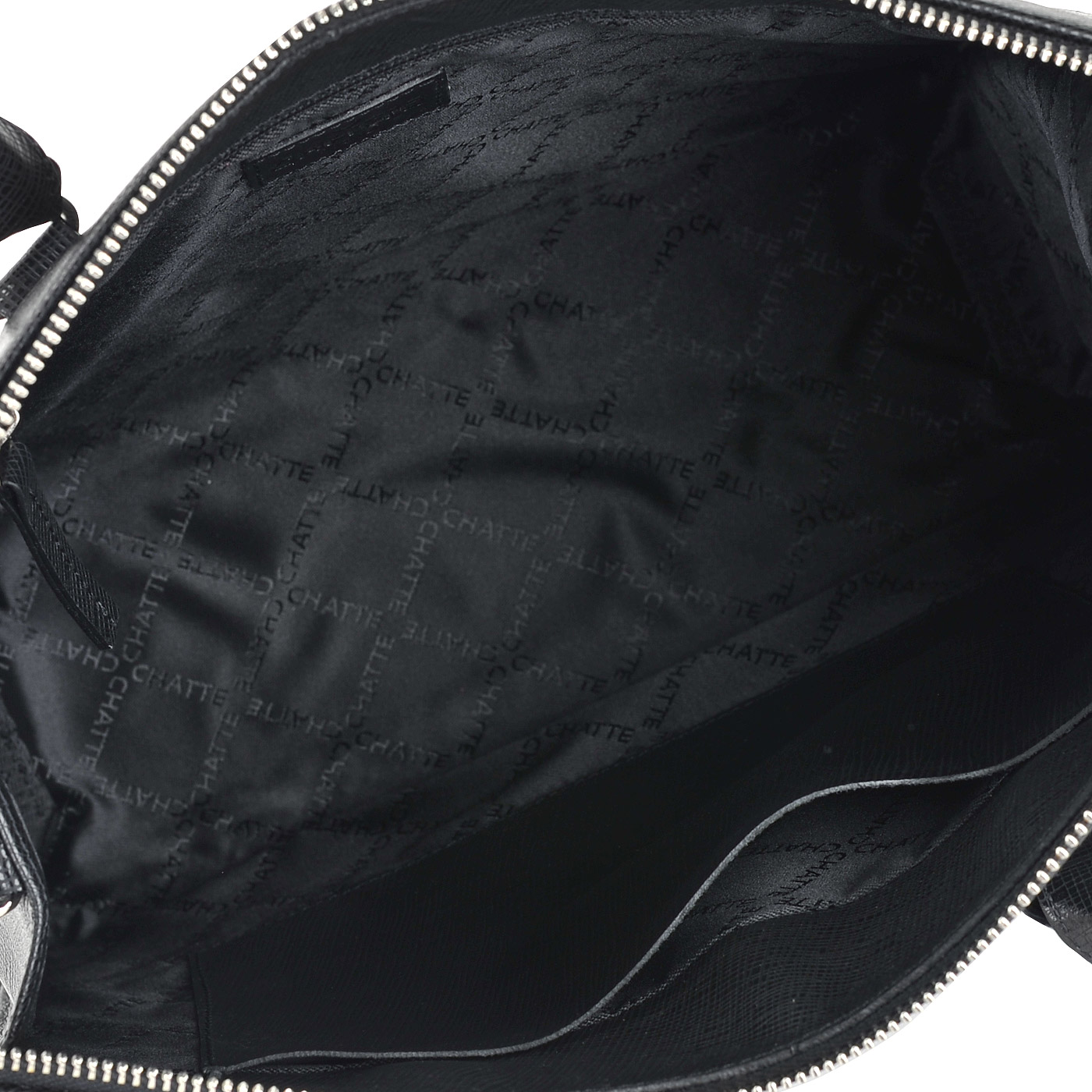 Женская сумка из сафьяновой черной кожи с тиснением Chatte 