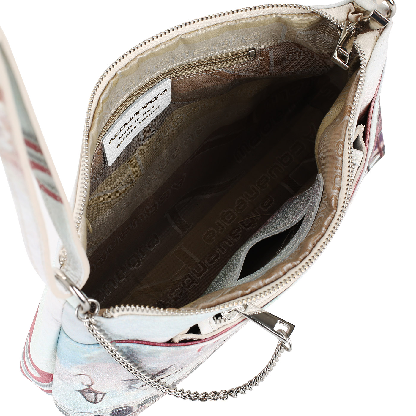 Женская сумка из мягкой кожи с принтом Acquanegra Venezia