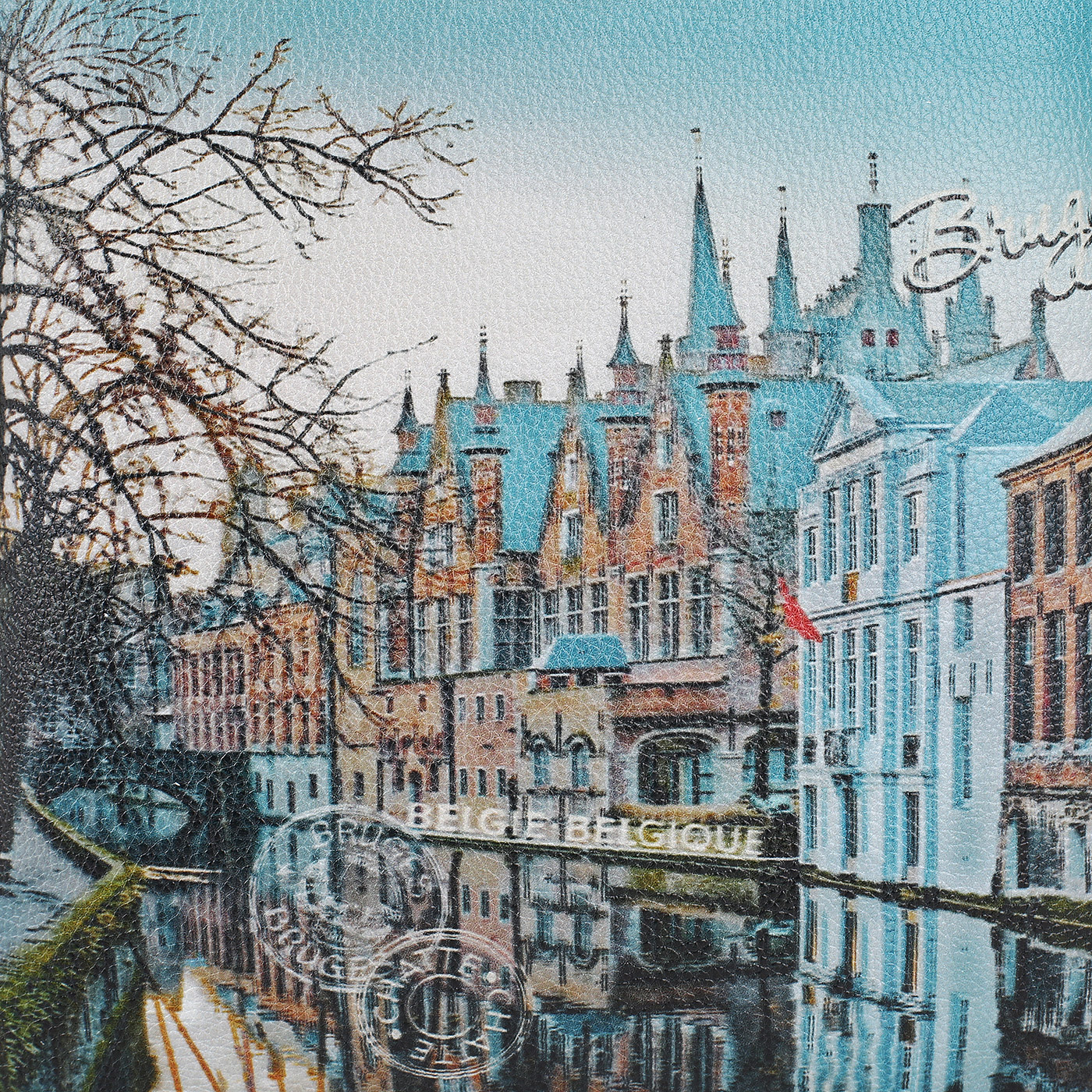 Кожаный рюкзак с принтом Chatte Lille