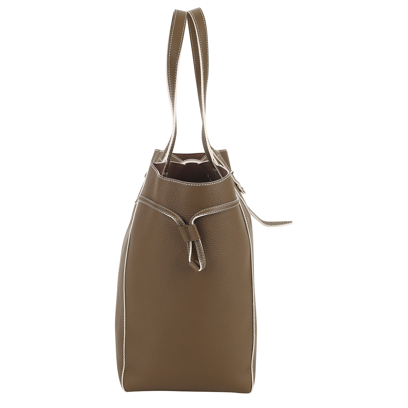 Кожаная серо-коричневая сумка Furla Net