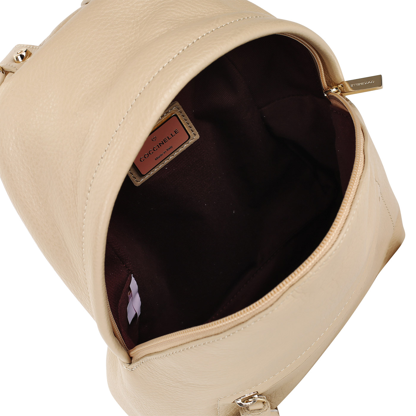 Женский кожаный рюкзачок на молнии Coccinelle Leonie