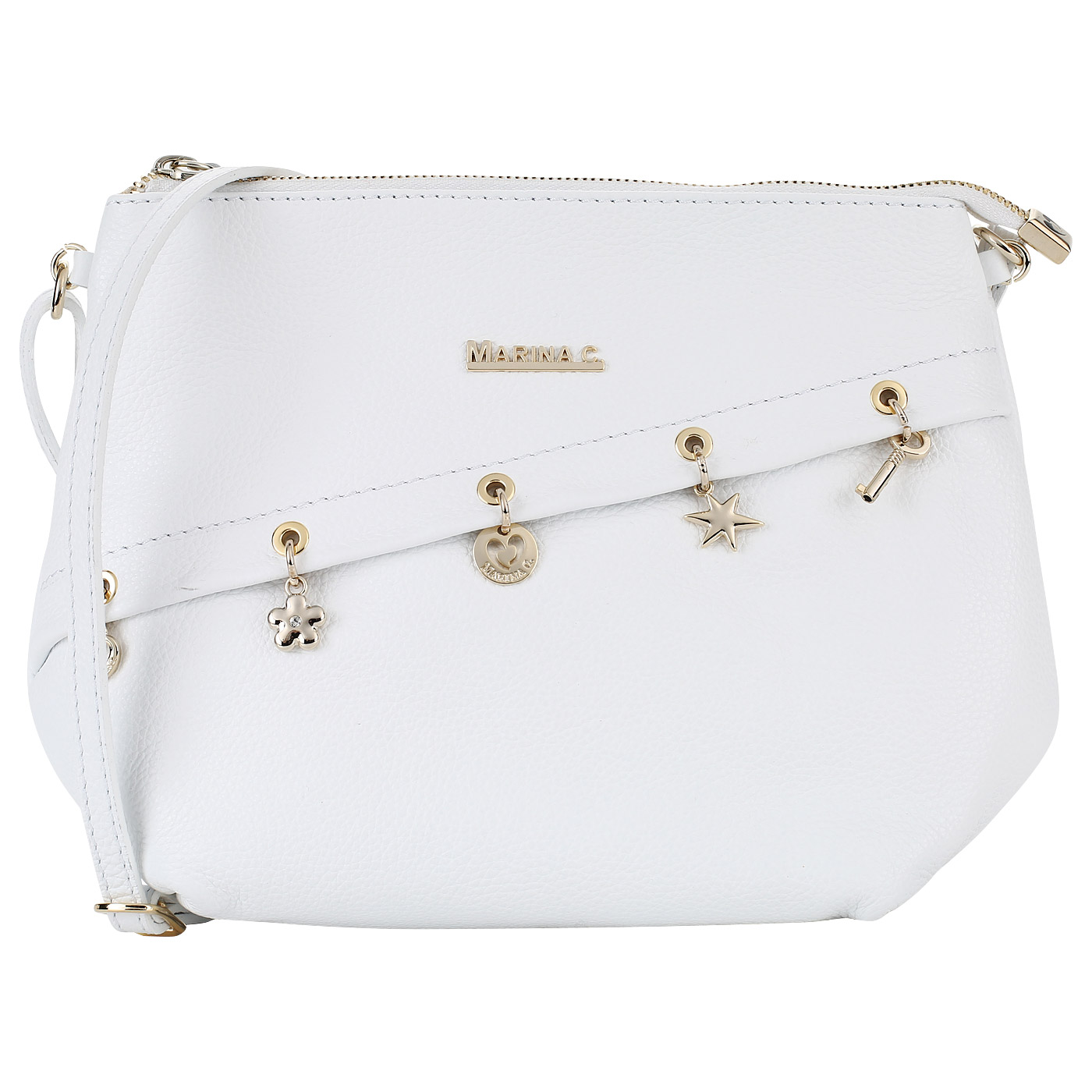 Marina Creazioni Белая сумочка с подвесками