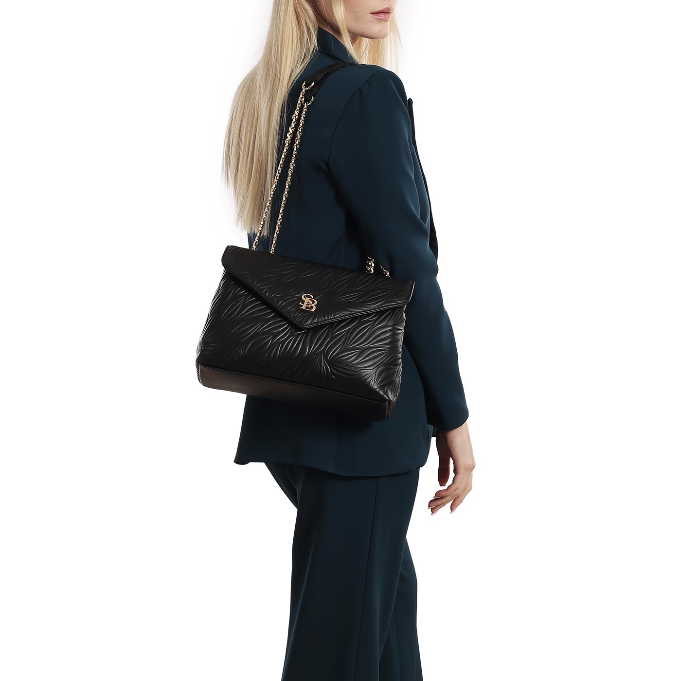 Кожаная сумка с цепочкой Sara Burglar Kate Leaf