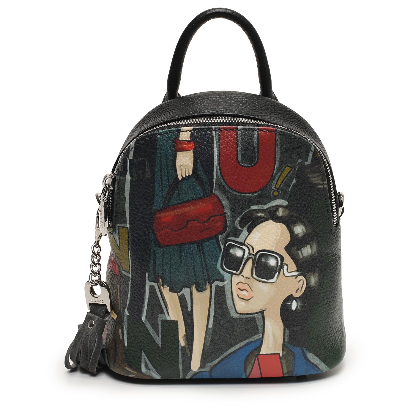 Curanni Кожаный рюкзак с принтом