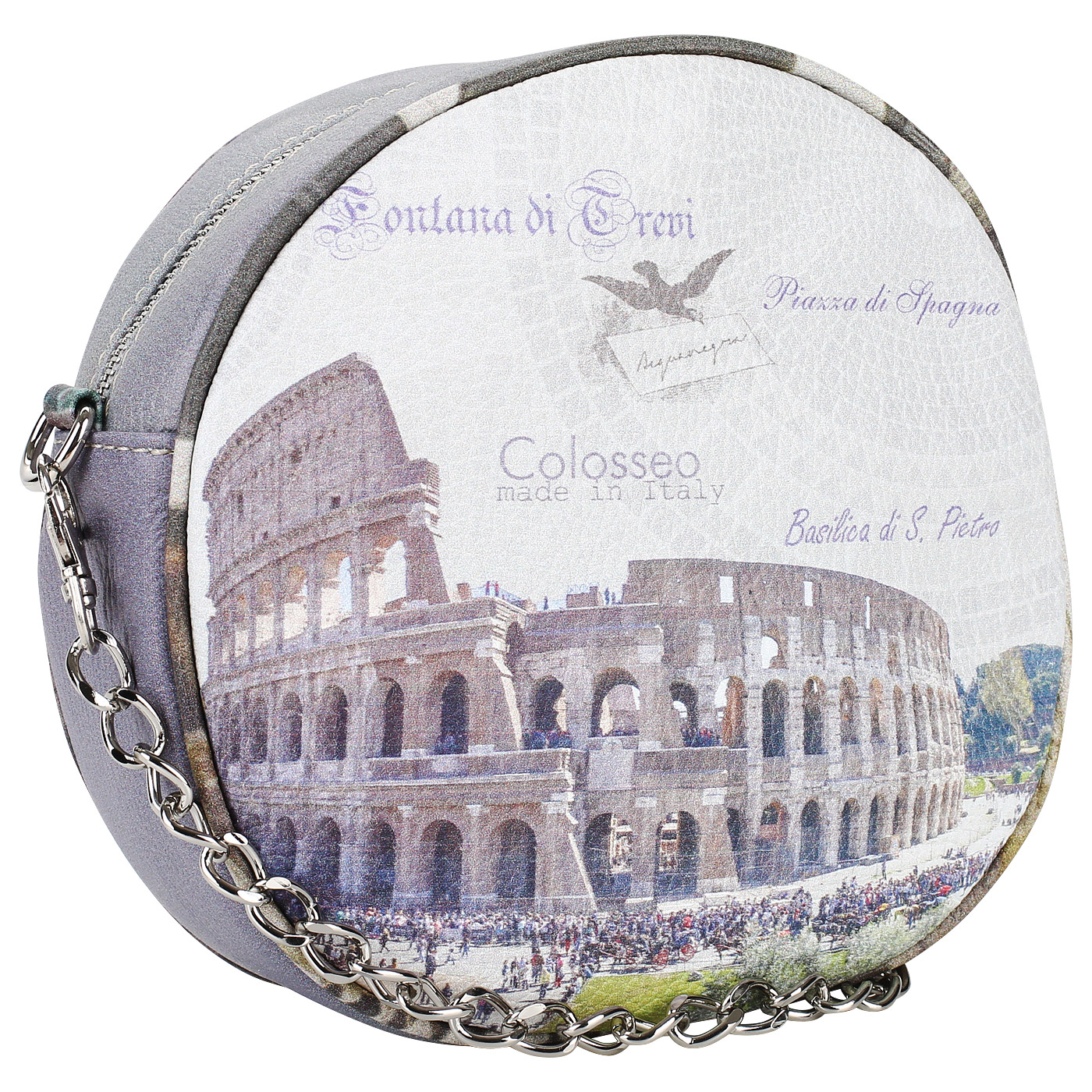 Круглая сумочка с плечевой цепочкой Acquanegra Colosseo