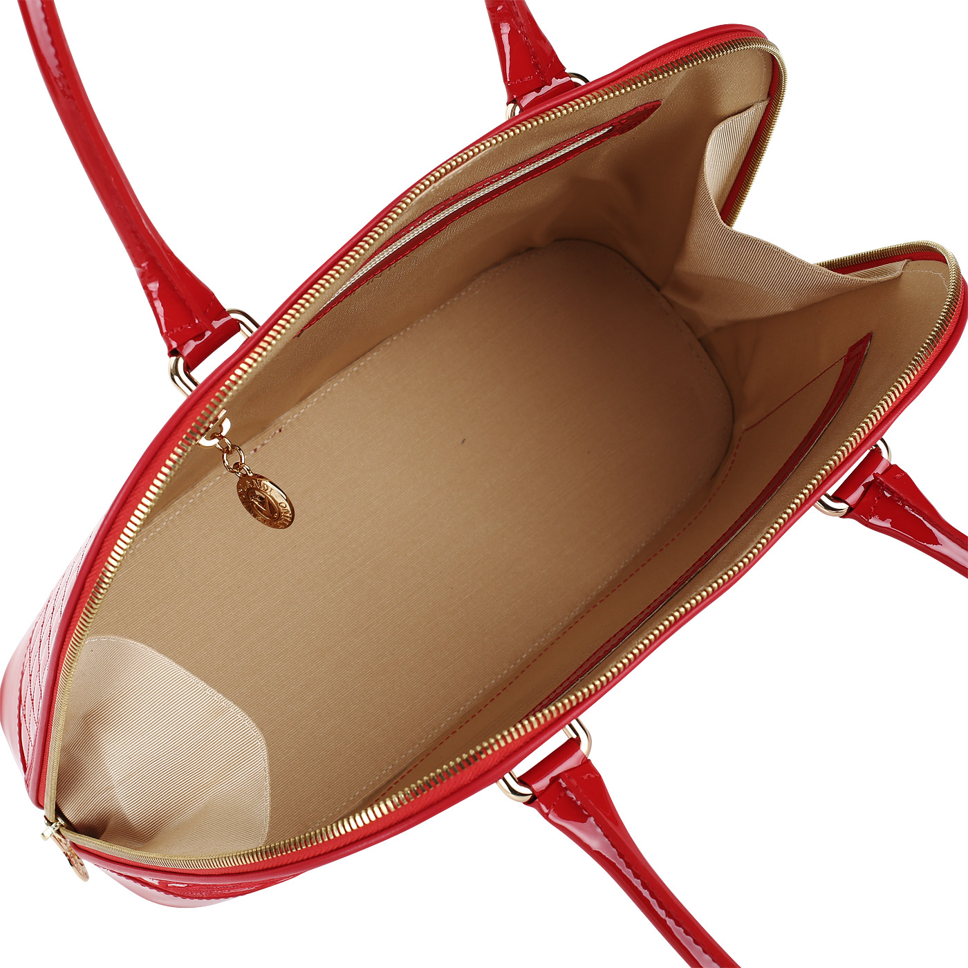 Красная женская сумка из лакированной кожи Valentino Orlandi Dafne
