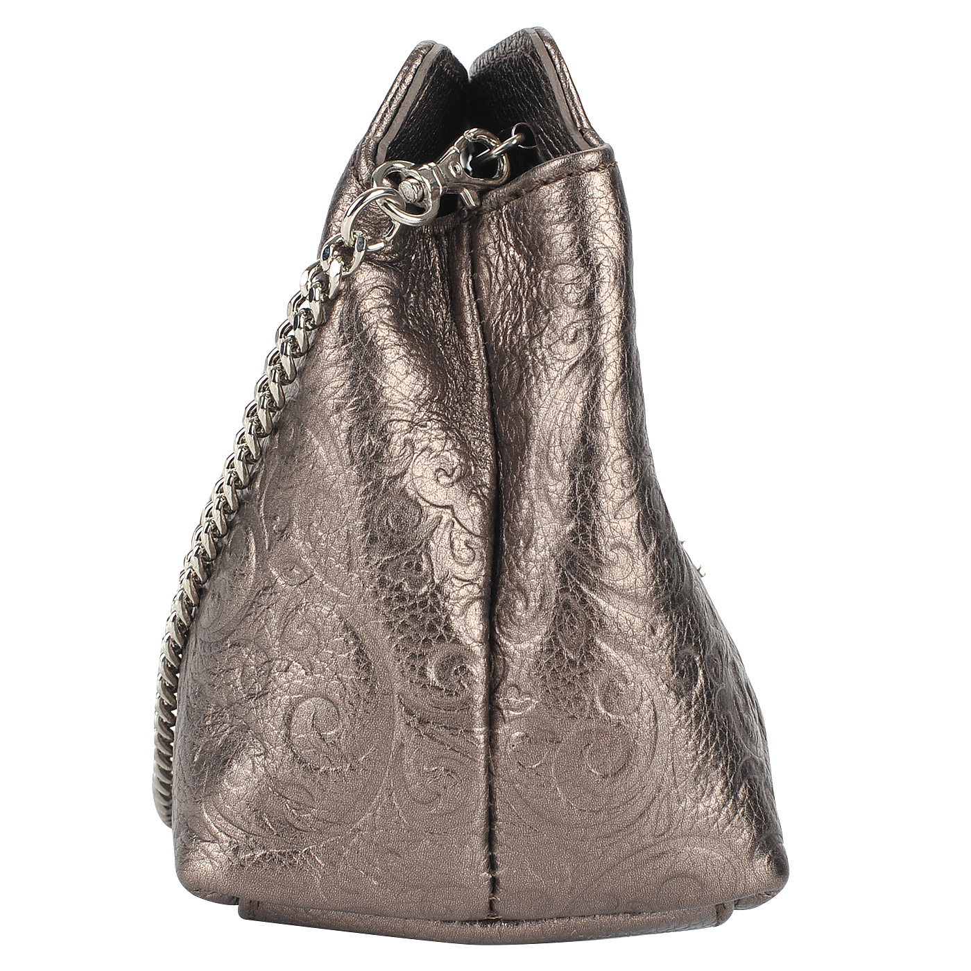 Женская сумочка с двумя отделами из натуральной кожи с тиснением Marina Creazioni 