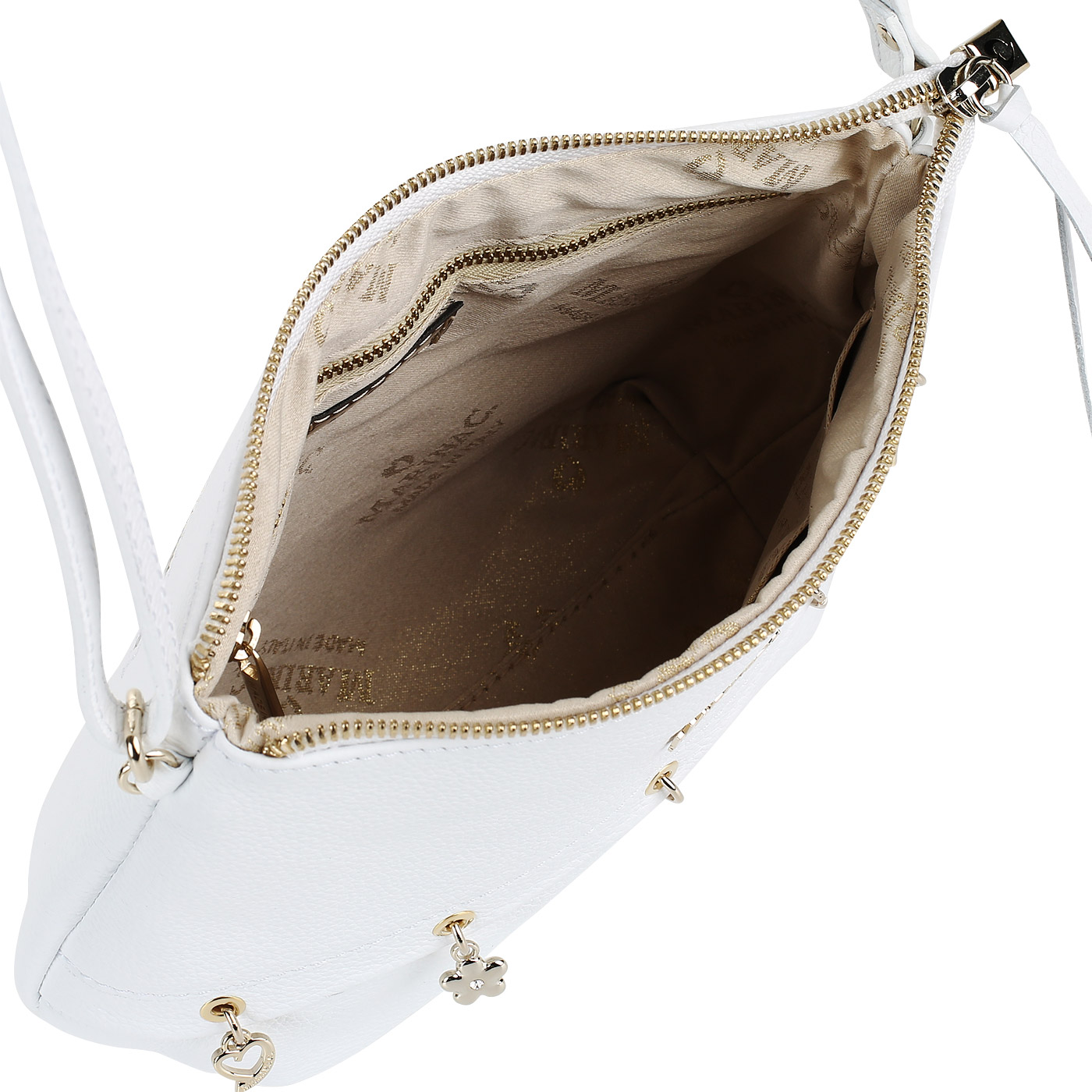 Белая сумочка с подвесками Marina Creazioni 